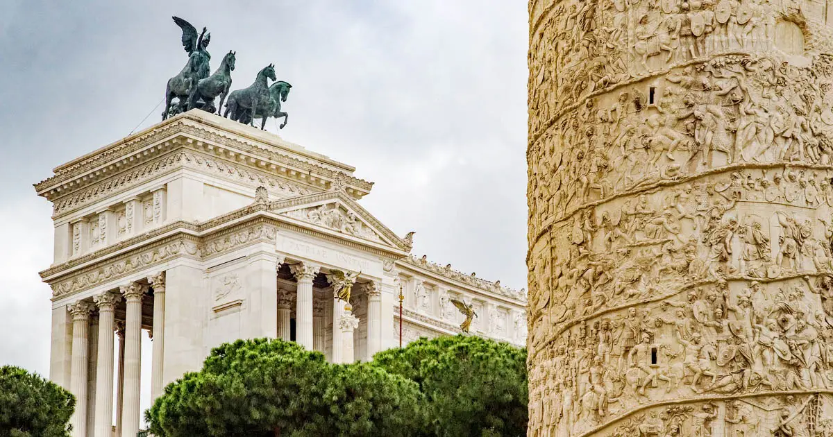 trajansäule und vittoriano