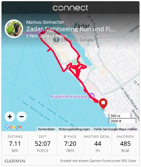 zadar sightseeing run